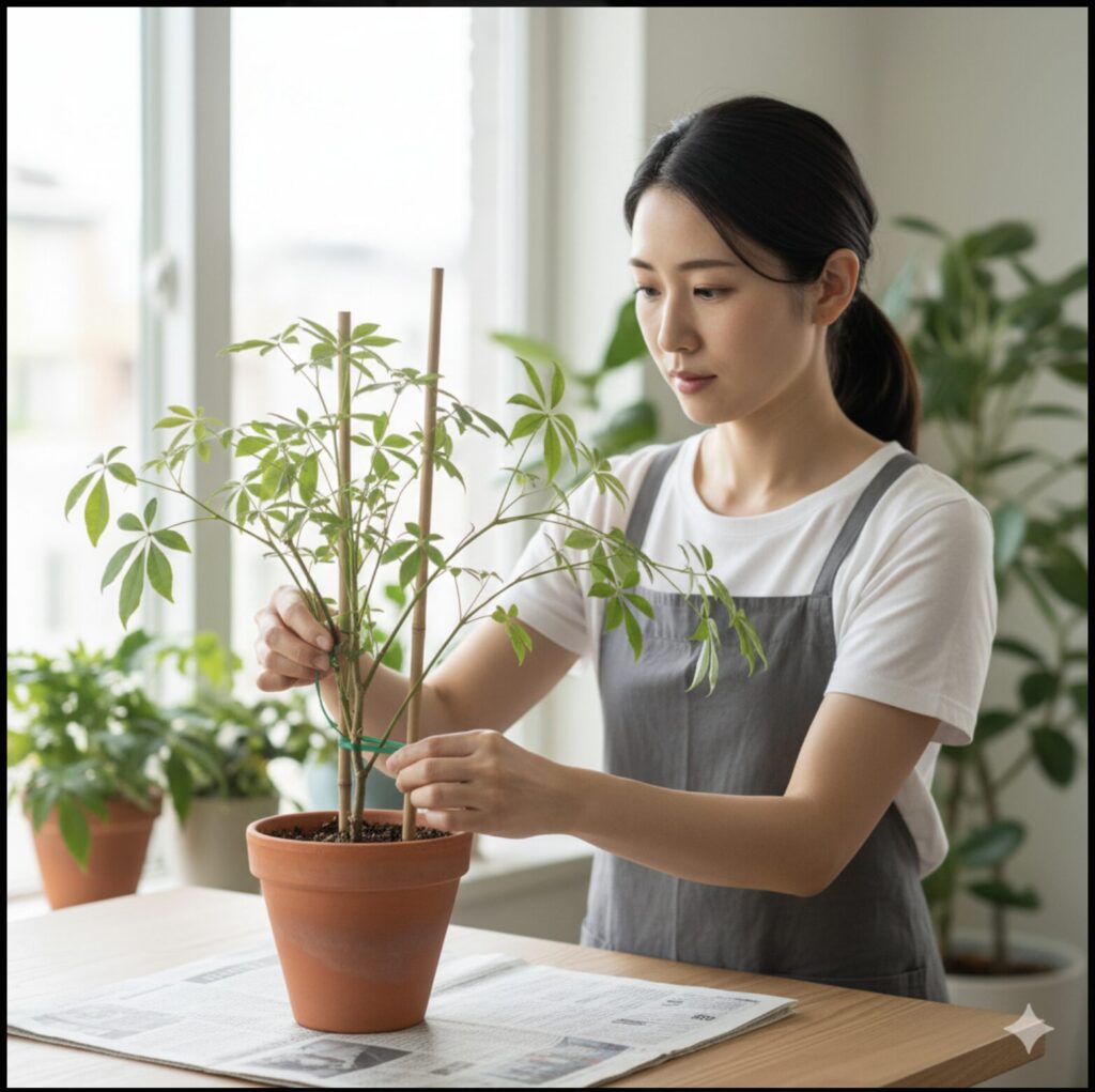 乾燥で葉が乱れる時の整え方