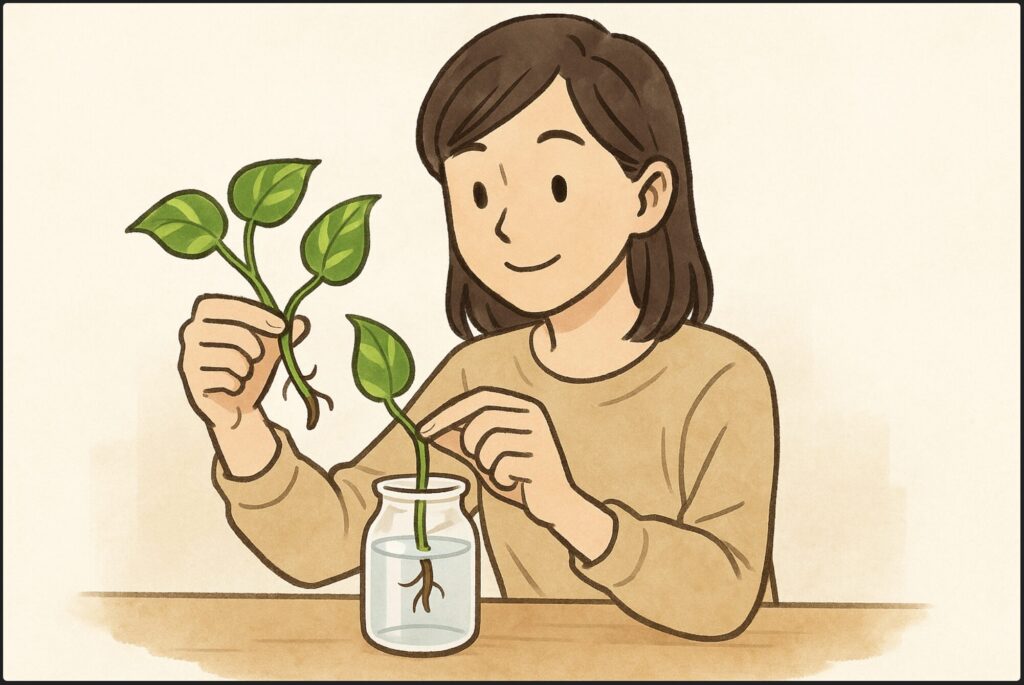 切った茎でできる水栽培の始め方