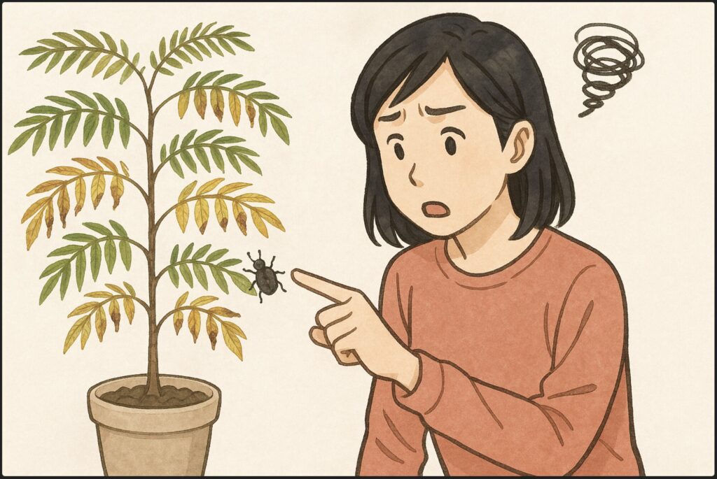 害虫の発生も枯れる原因になる