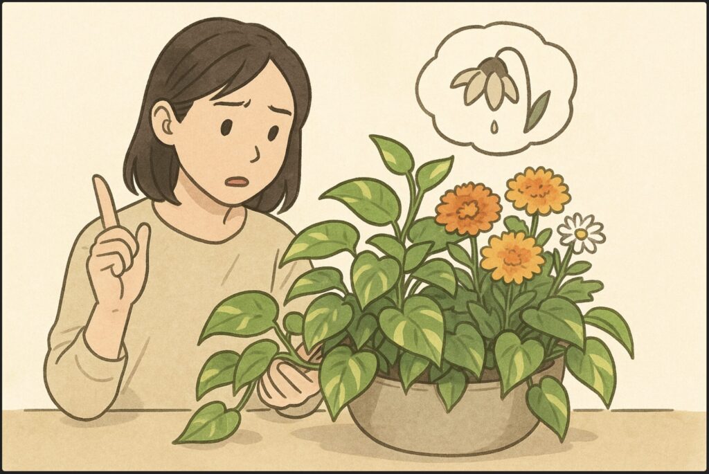 寄せ植えに花を合わせる場合の注意点