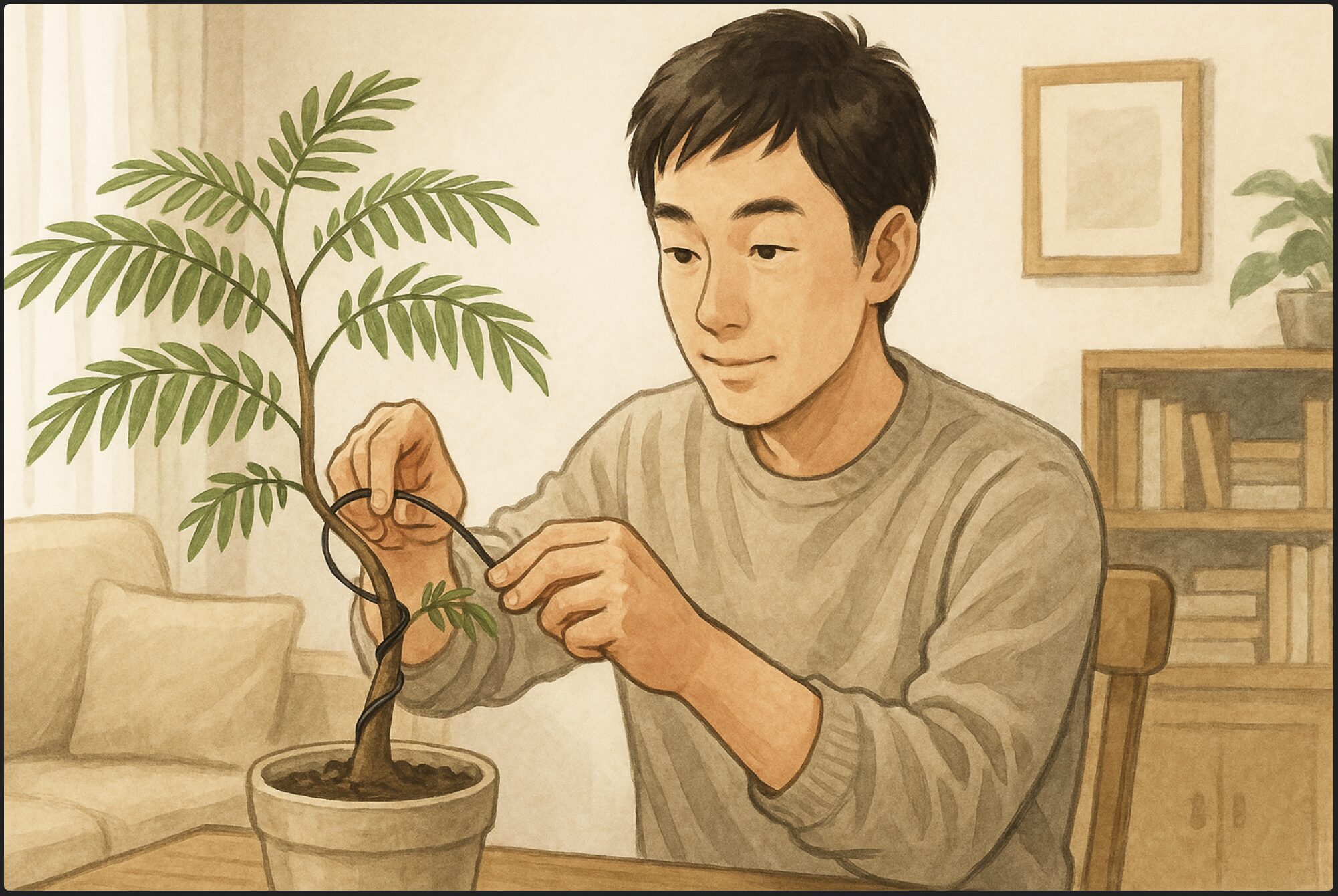 エバーフレッシュを曲げる方法！ひょろひょろ幹の育て方とは？