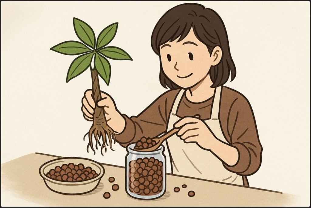 ハイドロカルチャーへの植え替え方法