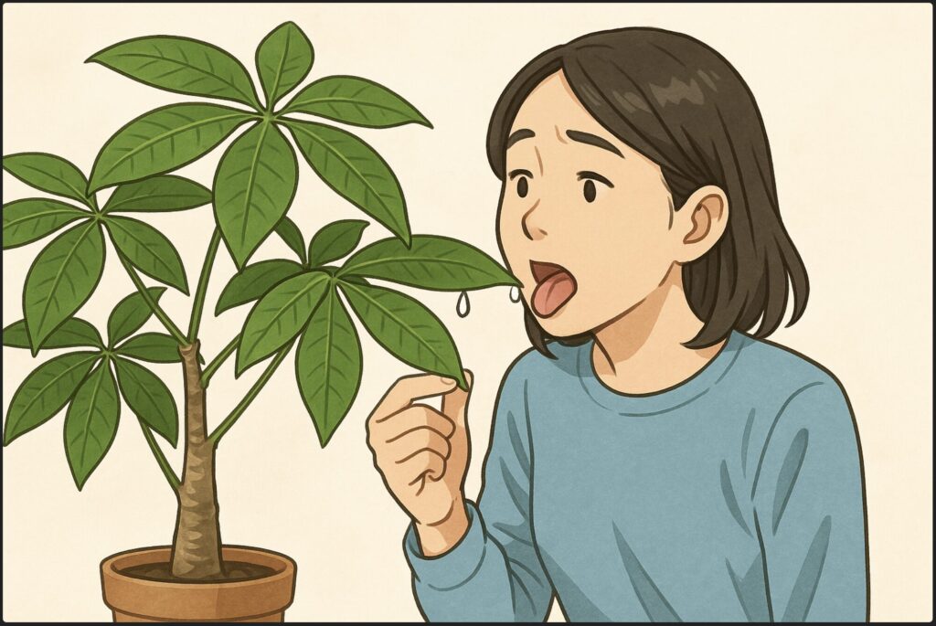 パキラから出る甘い蜜は舐めても平気？