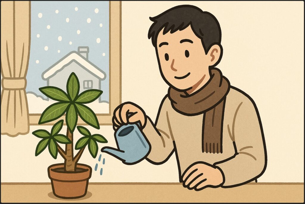パキラの冬の水やりの頻度