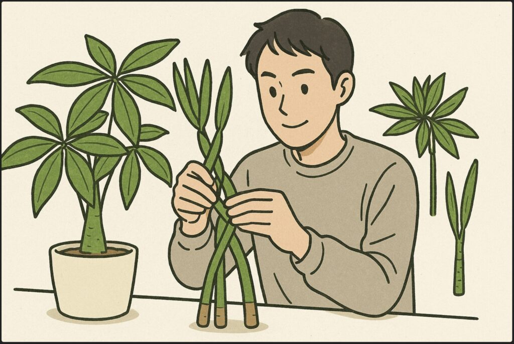 パキラの挿し木から編み込みまでの基本手順