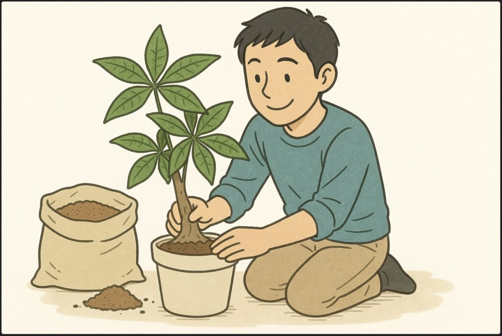 パキラの植え替え後にぐらぐらするのを解決する対策
