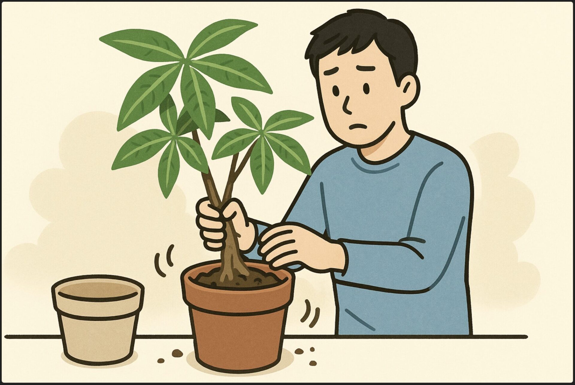 パキラの植え替え後にぐらぐらする原因は？初心者向けに対策を解説