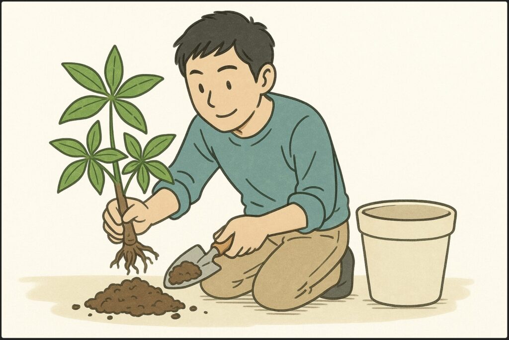 パキラを植え替えた直後はどうすればいいですか？