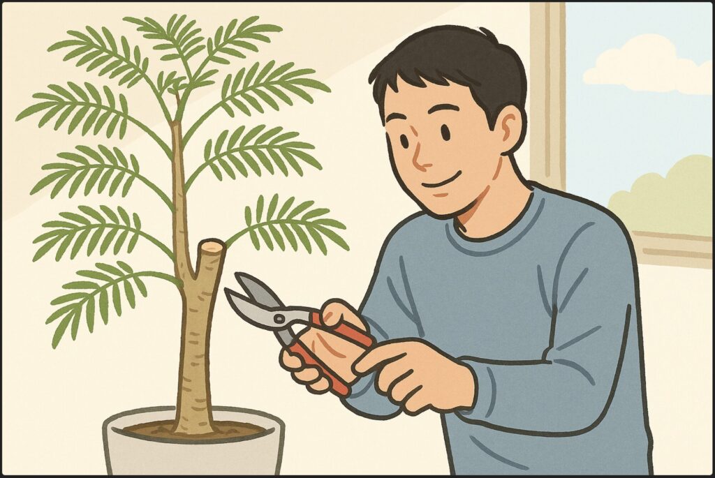 切り戻しで力強い幹を作る