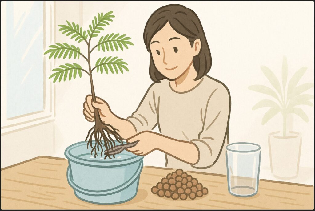 土からの植え替え方法と注意点