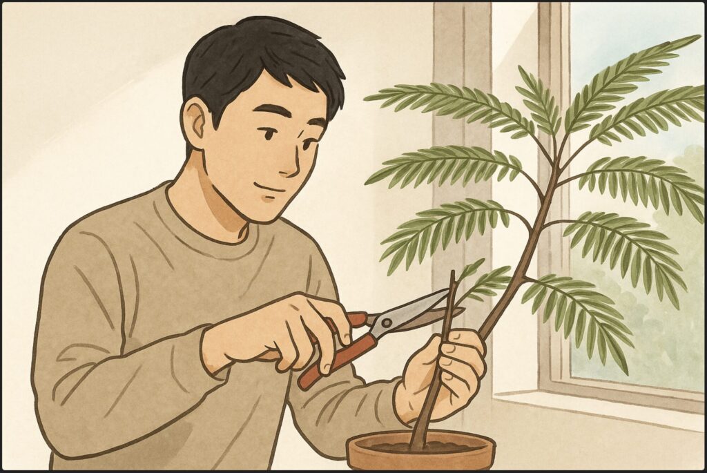 挿し木で重要な枝を切る場所