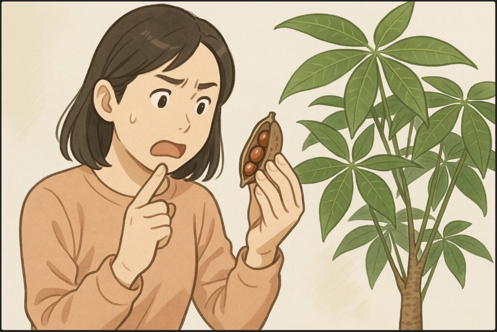 毒があるとされるパキラの種子に注意