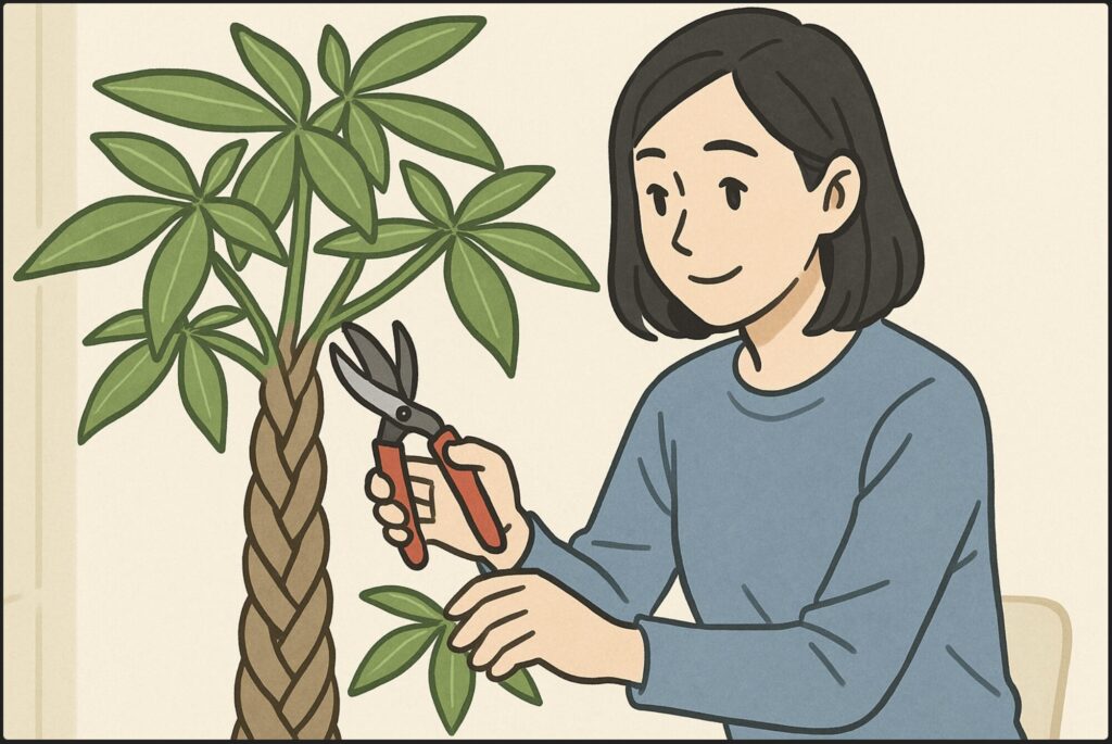 編み込みパキラの剪定と注意点