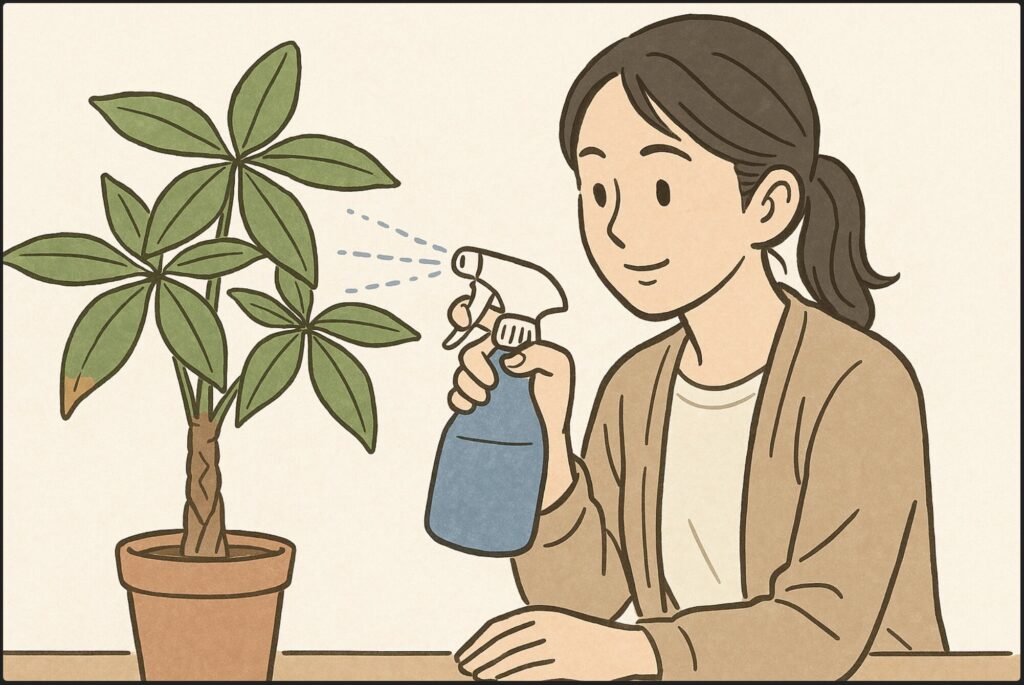 霧吹きを使った病害虫の予防