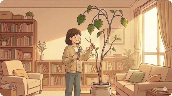 ひょろひょろしたウンベラータの剪定と復活術