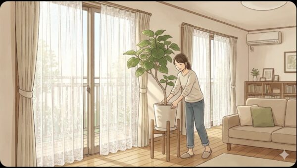 直射日光を避けた明るい置き場所の確保