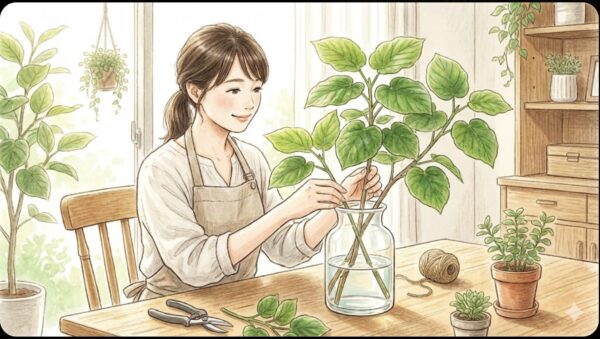 切った枝は挿し木にして増やす方法