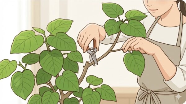 伸びすぎた枝の切り戻しと透かし剪定