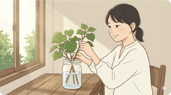 剪定した枝を利用して挿し木で増やす