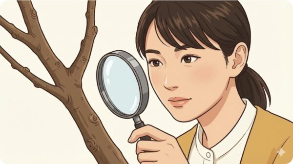 枝の上下の見分け方は葉痕の形で判断する