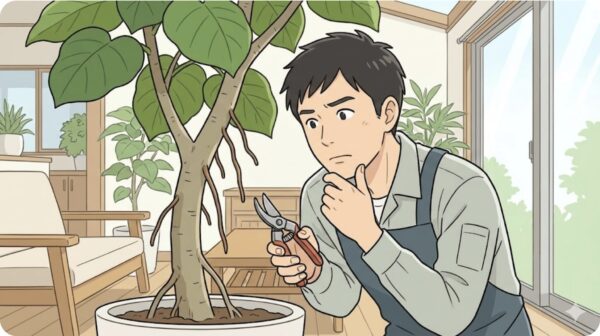 ウンベラータの気根が発生する原因と切り方