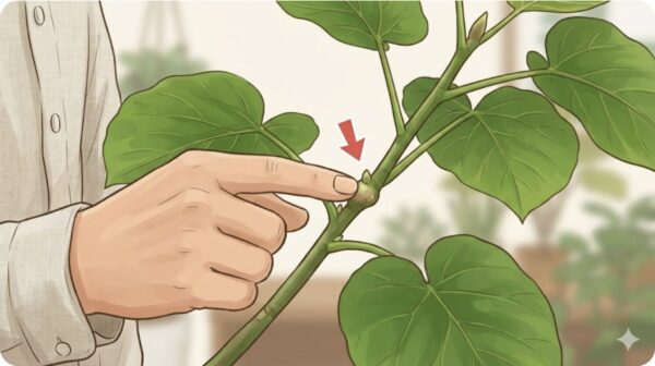 失敗しない剪定の位置と成長点の確認