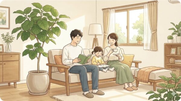 リビングに置いて家庭運を安定させる