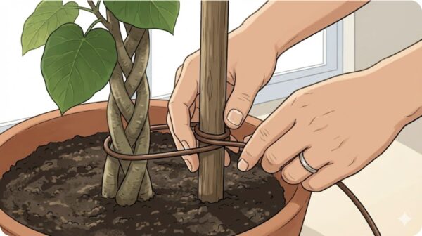 支柱や幹を使った固定のやり方