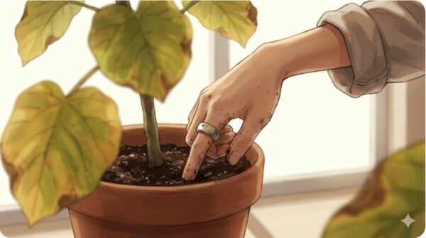 葉が黄色い場合は根腐れか水不足を診断