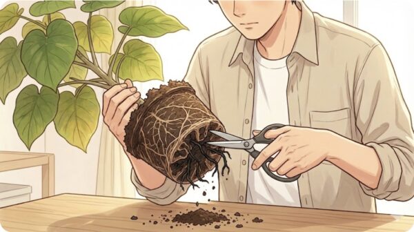 腐った根を切る植え替えの手順と時期