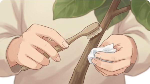 歯ブラシを使った物理的な除去方法