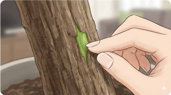 枯れる前に確認したい幹の緑色