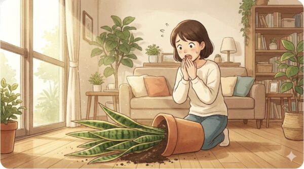 サンスベリアが倒れる原因は？復活させる処置と見分け方を解説