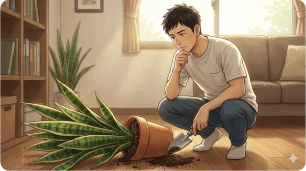 サンスベリアが倒れる主な原因と診断法