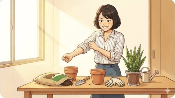 サンスベリアが倒れる株の復活と対策