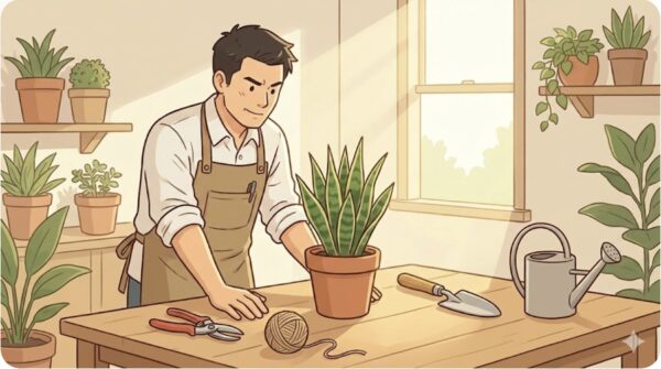 サンスベリアが横に広がる時の対処法と直し方