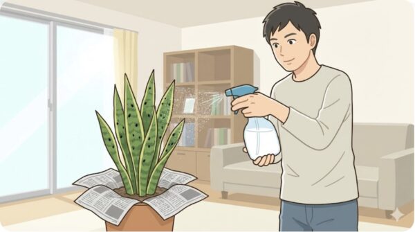 サンスベリアへの牛乳スプレー活用術