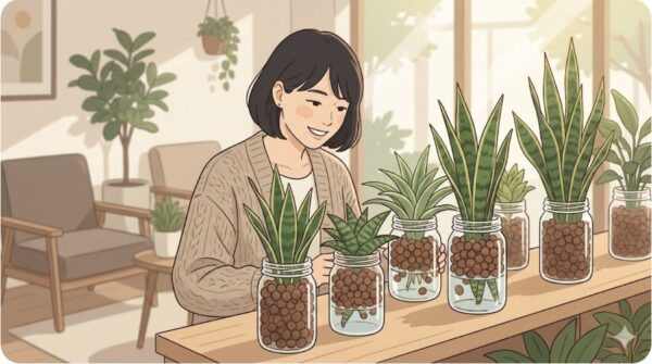 サンスベリア土なし栽培の全手順！枯らさないコツと100均活用法