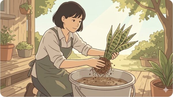 土植えから移行する植え替え手順