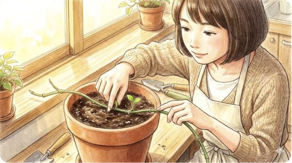 葉が落ちて茎だけになった場合の再生