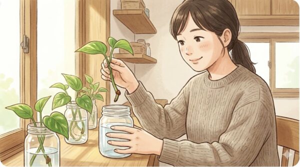 挿し木でポトスの寿命を更新する手順