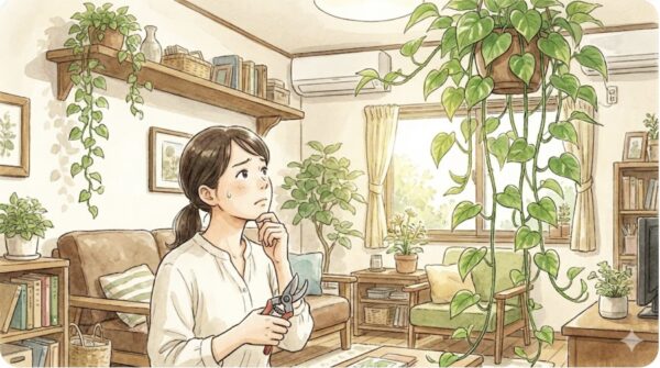 ポトスの徒長を解決！伸びすぎた茎を剪定して復活させる方法