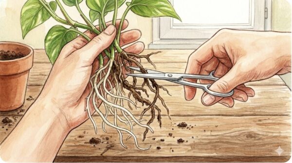 腐った根の切る場所と処理方法