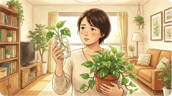 ポトスの水差しで根が出ない原因は？節の有無や腐る前の対策を解説