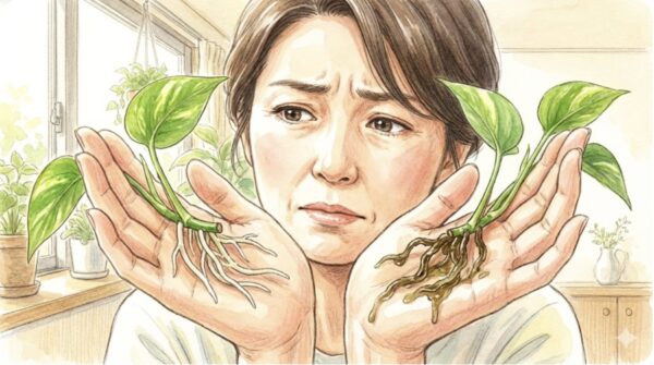 根腐れと健康な根の症状チェック