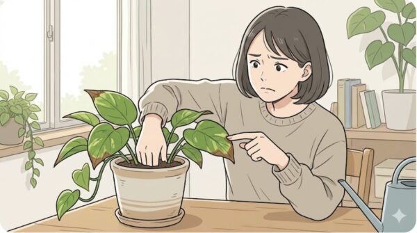 葉先から茶色く変色するのは根腐れか