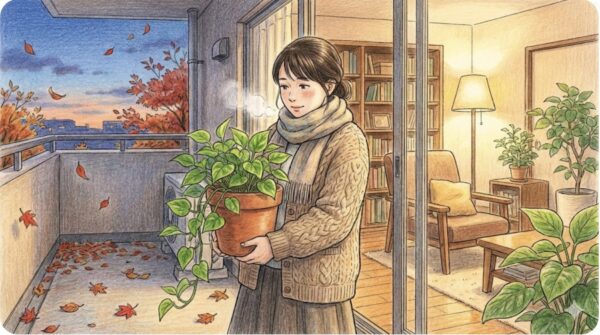 冬越しに向けて室内に入れる時期