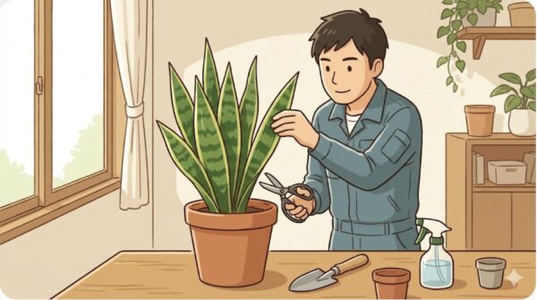 サンスベリアの増やし方で基本となる水挿し手順