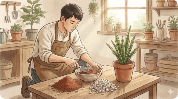 枯れないサンスベリアの土の配合の黄金比