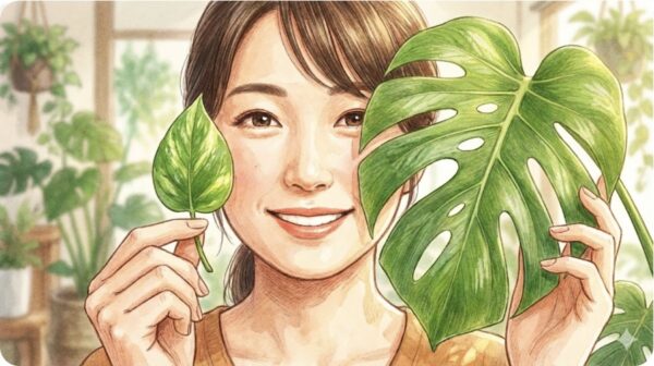 普通のポトスとの違いや切れ込みのある成葉